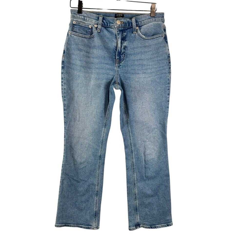 J. Crew Mid Rise Flare Crop Jeans Womens Size 28 Misty Indigo Cotton Boho